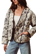 Load image into Gallery viewer, Quilted Floral Woven Jacket With Pockets