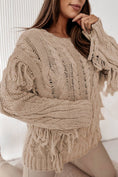 Load image into Gallery viewer, Tasseled Braided Knit Sweater
