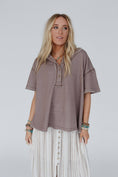 Load image into Gallery viewer, Chill Vibes Raw Henley Top - Taupe
