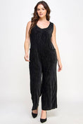 Load image into Gallery viewer, Plus Size Velvet Plisse Overall Jumpsuit
