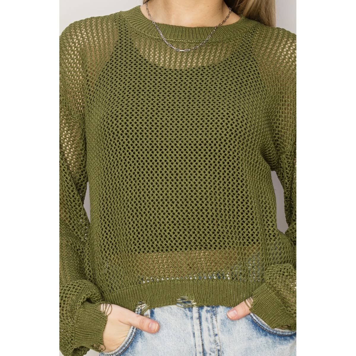 Distressed Knit Sweater