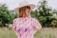 Load image into Gallery viewer, Cherry Short Sleeve Mesh Top - Pink Checkers
