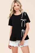 Load image into Gallery viewer, 3-Bow Short Sleeve Top
