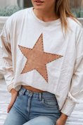 Load image into Gallery viewer, Star Shape Studded Crew Neck Plus Size T Shirt
