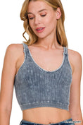 Load image into Gallery viewer, Washed Ribbed Cropped V-neck Tank Top
