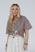 Load image into Gallery viewer, Chill Vibes Raw Henley Top - Taupe
