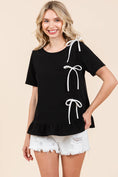 Load image into Gallery viewer, 3-Bow Short Sleeve Top
