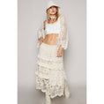 Load image into Gallery viewer, Crochet bell sleeve long open cardigan
