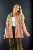 Load image into Gallery viewer, Prairie Rose Shacket with Lace Pocket
