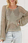 Load image into Gallery viewer, Light French Beige Star Pointelle Knit Baggy Sweater
