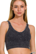 Load image into Gallery viewer, Washed Ribbed Cropped V-neck Tank Top
