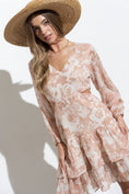 Load image into Gallery viewer, Sheer Chiffon Mini Dress with Side Cutout Ruffle
