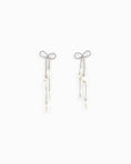 Load image into Gallery viewer, Long Bow Pearl Deco Drop Earrings
