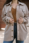 Load image into Gallery viewer, Solid Corded Drop Shoulder Plus Size Shacket
