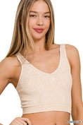 Load image into Gallery viewer, Washed Ribbed Cropped V-neck Tank Top
