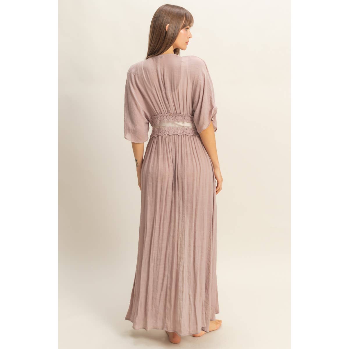 Tie-Front Lace Long Duster