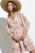 Load image into Gallery viewer, Sheer Chiffon Mini Dress with Side Cutout Ruffle
