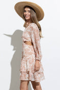 Load image into Gallery viewer, Sheer Chiffon Mini Dress with Side Cutout Ruffle
