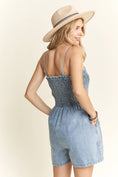Load image into Gallery viewer, SMOCKING TOP DENIM ROMPER
