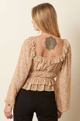 Load image into Gallery viewer, FLOWER PRINT SQUARE NECK PEPLUM TOP
