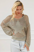 Load image into Gallery viewer, Light French Beige Star Pointelle Knit Baggy Sweater
