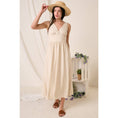 Load image into Gallery viewer, LINEN EMPIRE WAIST SLEEVELESS MIDI DRESS
