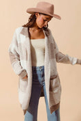 Load image into Gallery viewer, Soft Touch Faux Hairy Checkered Cardigan
