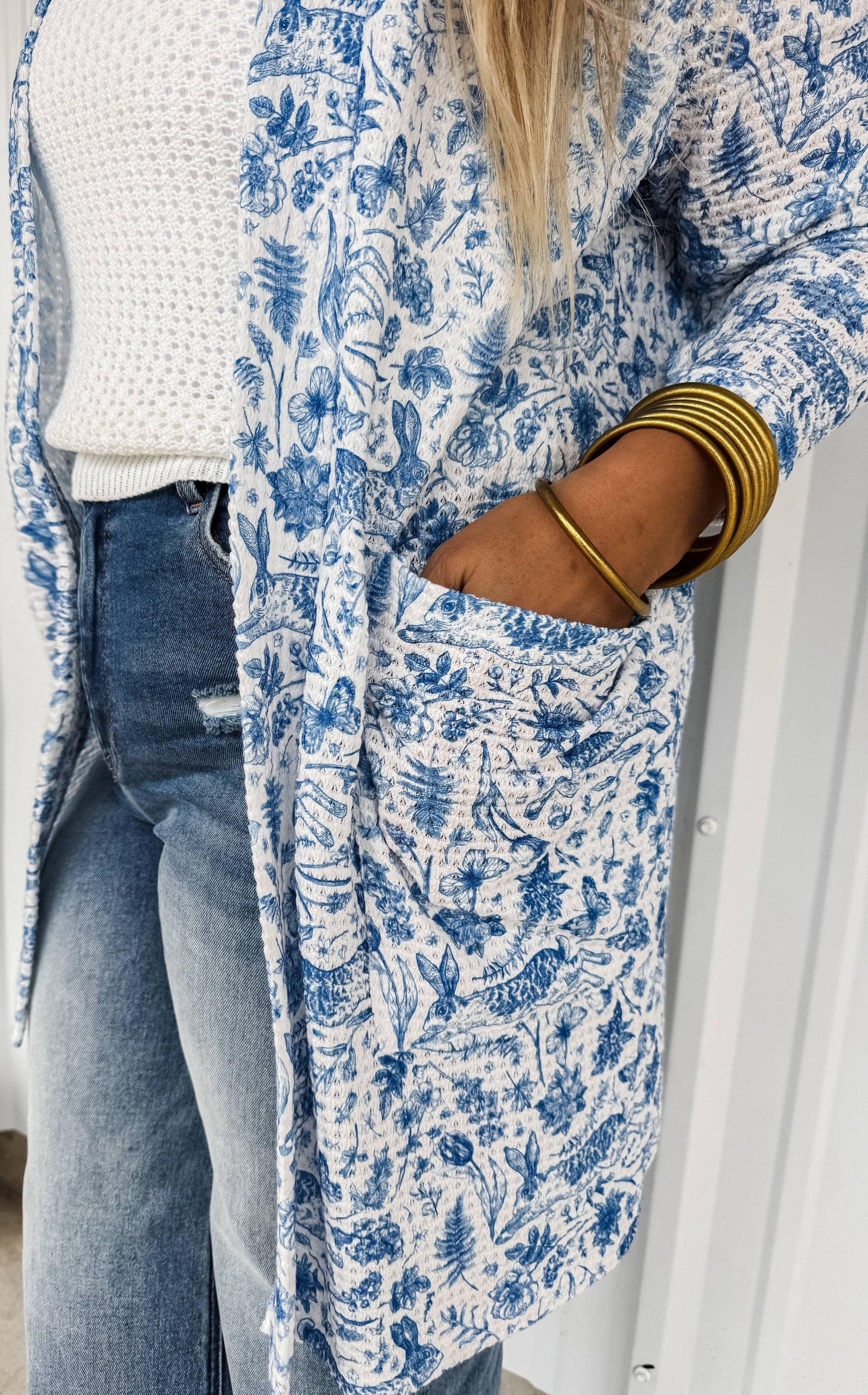 BLUE SPRING PRINT LOLA CARDIGAN