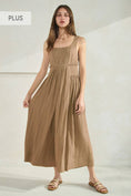 Load image into Gallery viewer, Plus Crinkled Fabric Wide Leg Jumpsuit
