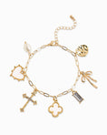 Load image into Gallery viewer, Clover Multi Gold Charm Bracelet
