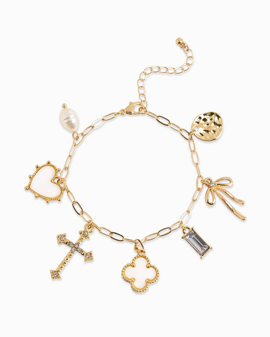 Clover Multi Gold Charm Bracelet