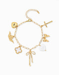 Load image into Gallery viewer, Bow Multi Gold Chunky Charm Bracelet
