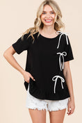 Load image into Gallery viewer, 3-Bow Short Sleeve Top
