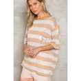 Load image into Gallery viewer, Half Sleeves Striped Thin Sweater Top
