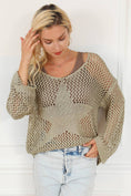 Load image into Gallery viewer, Light French Beige Star Pointelle Knit Baggy Sweater
