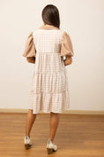 Load image into Gallery viewer, Brown Gingham Button Down Dress
