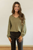 Load image into Gallery viewer, Sage Waffle Knit Top
