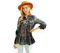 Load image into Gallery viewer, Women’s Embroidery Blouse - Gathered Waist Shirt
