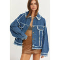 Load image into Gallery viewer, OVERSIZED FRAYED DENIM JACKET
