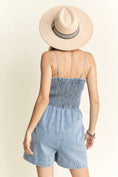 Load image into Gallery viewer, SMOCKING TOP DENIM ROMPER
