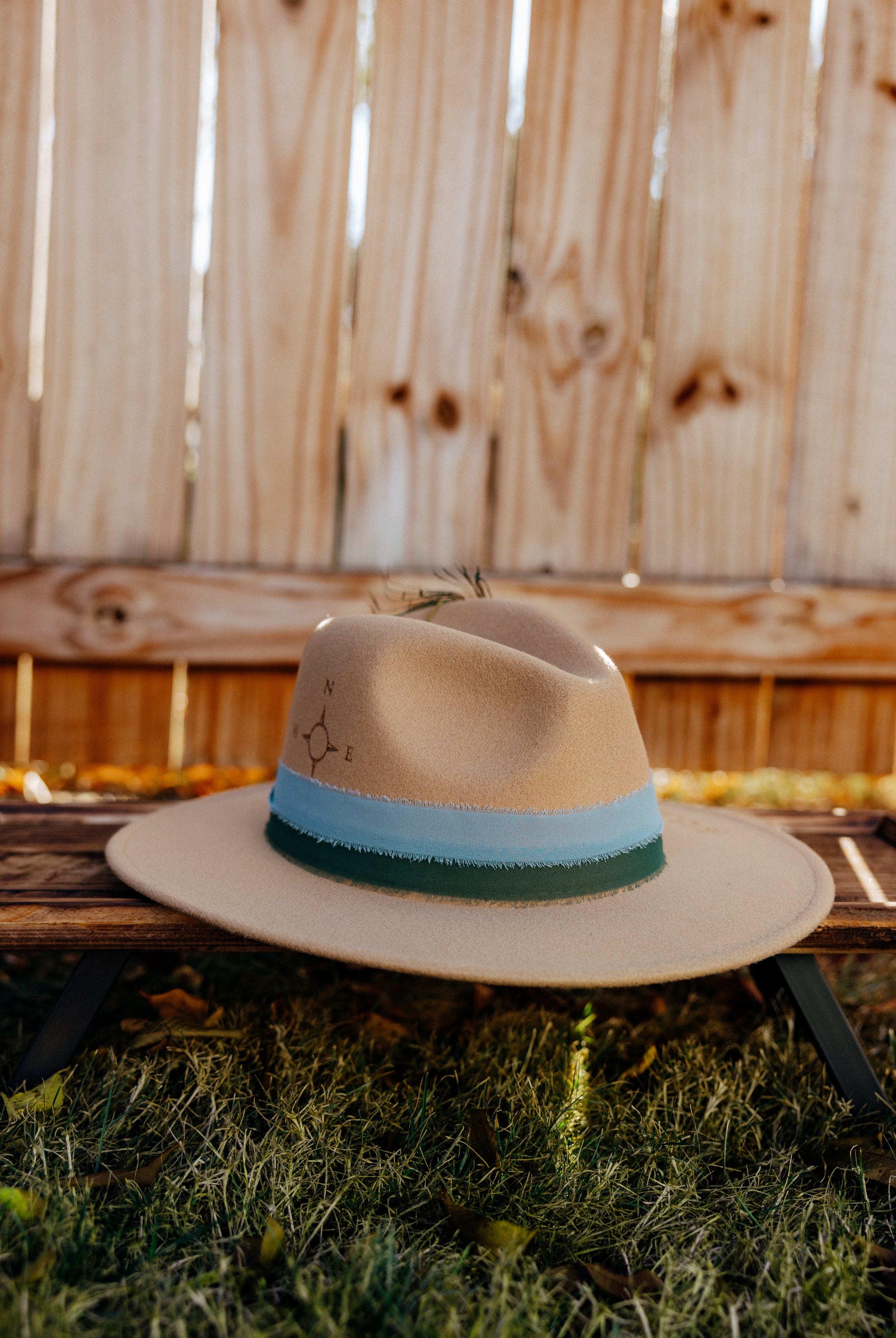 Teal Peacock Feather Hat