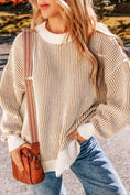 Load image into Gallery viewer, Striped Contrast Trim Loose Sweater
