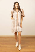 Load image into Gallery viewer, Brown Gingham Button Down Dress
