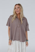 Load image into Gallery viewer, Chill Vibes Raw Henley Top - Taupe
