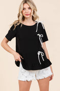 Load image into Gallery viewer, 3-Bow Short Sleeve Top
