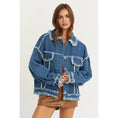 Load image into Gallery viewer, OVERSIZED FRAYED DENIM JACKET
