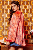Load image into Gallery viewer, Smoked Stand Collar Stripe Lurex Chiffon Blouse
