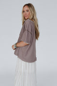 Load image into Gallery viewer, Chill Vibes Raw Henley Top - Taupe
