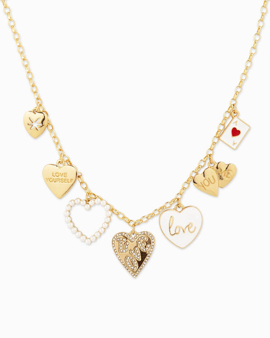 Love Multi Heart Charm Necklace