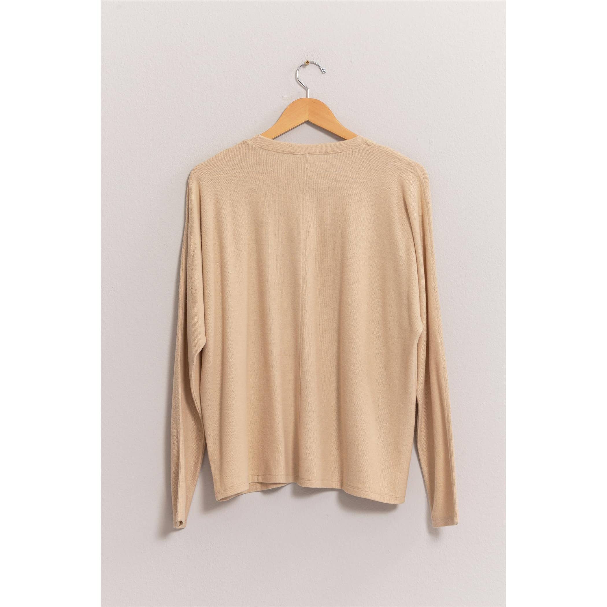 Seam Front Long Sleeve Top